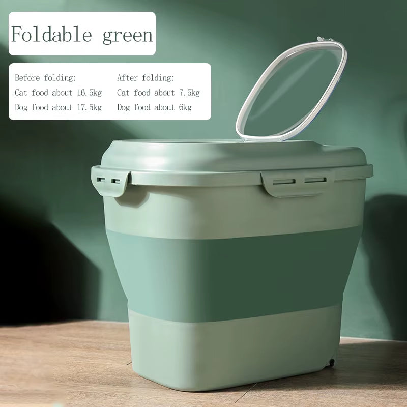 23L Airtight Food Storage Container for Pet Food Dry Cat Food Box Bag Moisture Proof Seal, Measuring Cup Kitten Litter Products