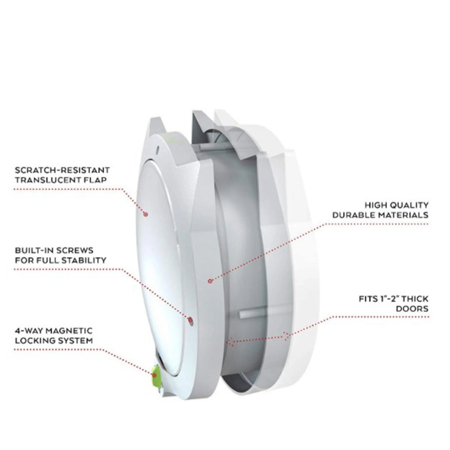 4 Way Locking Cat Door Hidden Litter Box Lockable Cat Flap Doors for Cats Small Dogs Cat Door Hides Litter Tray Pet Supplies