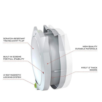 4 Way Locking Cat Door Hidden Litter Box Lockable Cat Flap Doors for Cats Small Dogs Cat Door Hides Litter Tray Pet Supplies