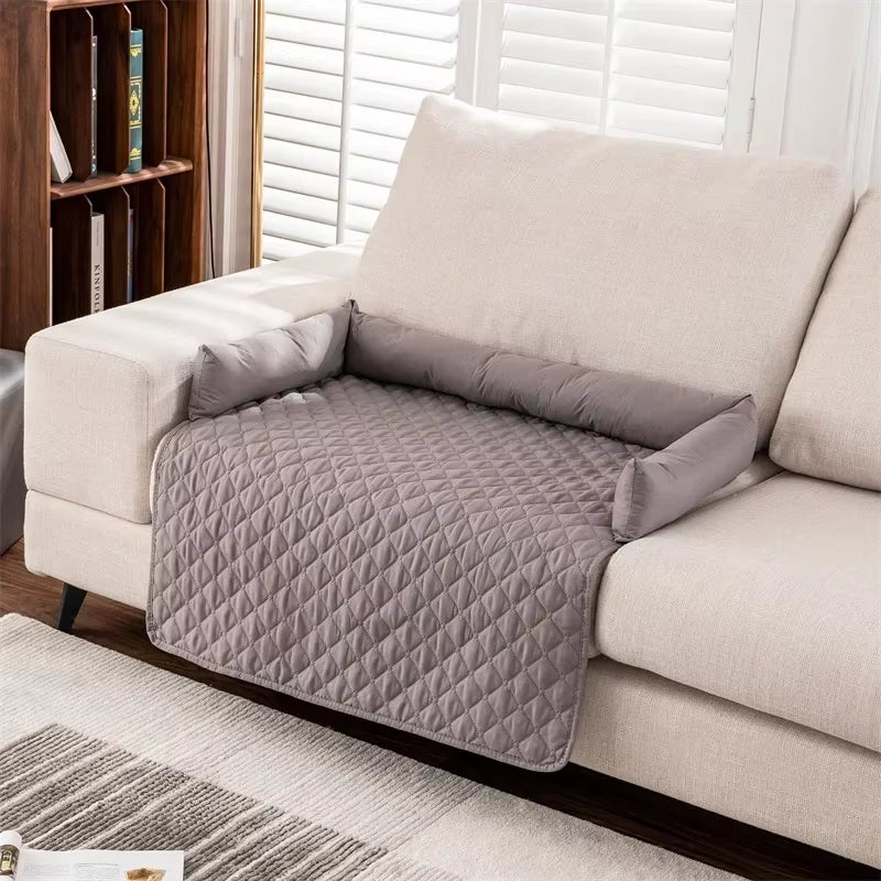 Waterproof Pet Dog Bed Blanket Mat Dog Sofa Couch Slipcover Pet Pad with Neck Pillow Washable Cat Calming Nest for Travel Home